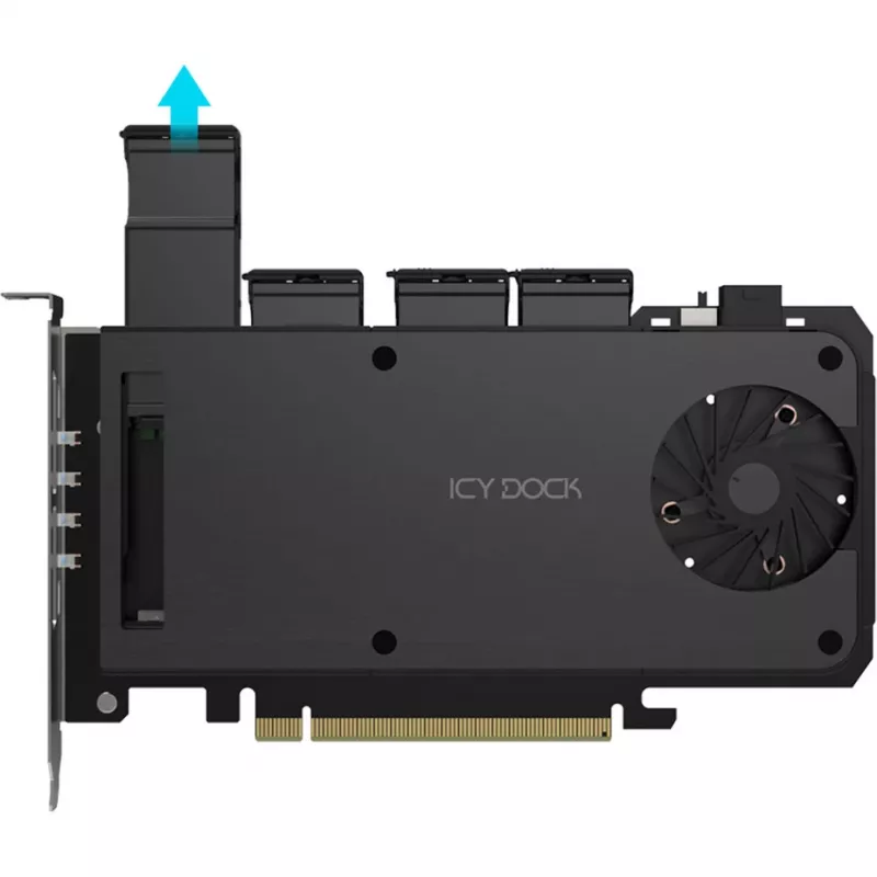 Karta adaptera 4 x M.2 NVMe SSD do kieszeni mobilnej, icy dock MB204MP-B