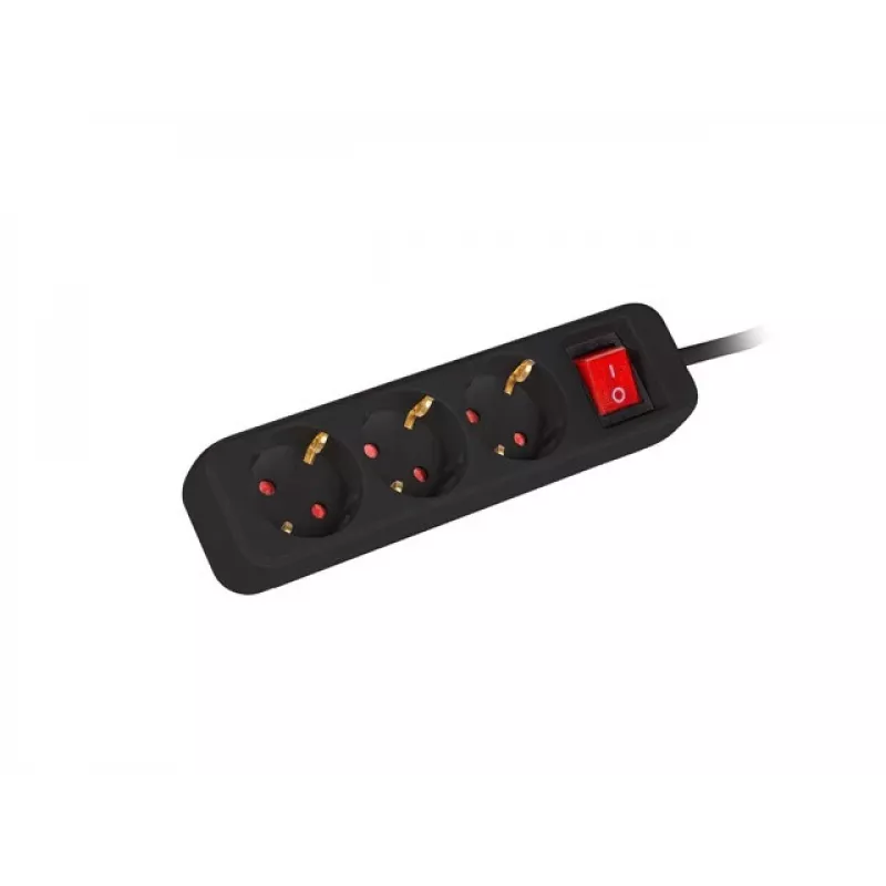 Przedłużacz zasilający Lanberg PS1-03F-0150-BK 1,5 m 3 gniazda AC wewnętrzny czarny