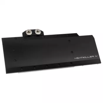 Watercool full-cover GPU water block Heatkiller IV dla Radeon RX 5700 XT — góra z acetalu z niklowaną miedzianą podstawą