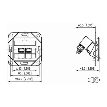 METZ CONNECT 130B12D21102-E - RJ-45 - 6a - -40 - 70 °C - Biały - akrylonitryl-butadien-styren (ABS) - cynk - GHMT - CE