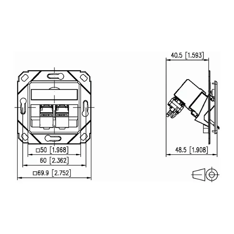 METZ CONNECT 130B12D21102-E - RJ-45 - 6a - -40 - 70 °C - Biały - akrylonitryl-butadien-styren (ABS) - cynk - GHMT - CE