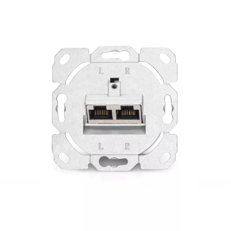CAT.6A Datenanschlussdose, Aufputz, geschirmt, 2x RJ-45 LSA (weiß, 5 Stück, Klasse E)