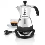 Elektryczny ekspres moka BIALETTI na 3 filiżanki Moka Timer, programowalny wyświetlacz LED, aluminiowa obudowa, zbiornik dzbanka
