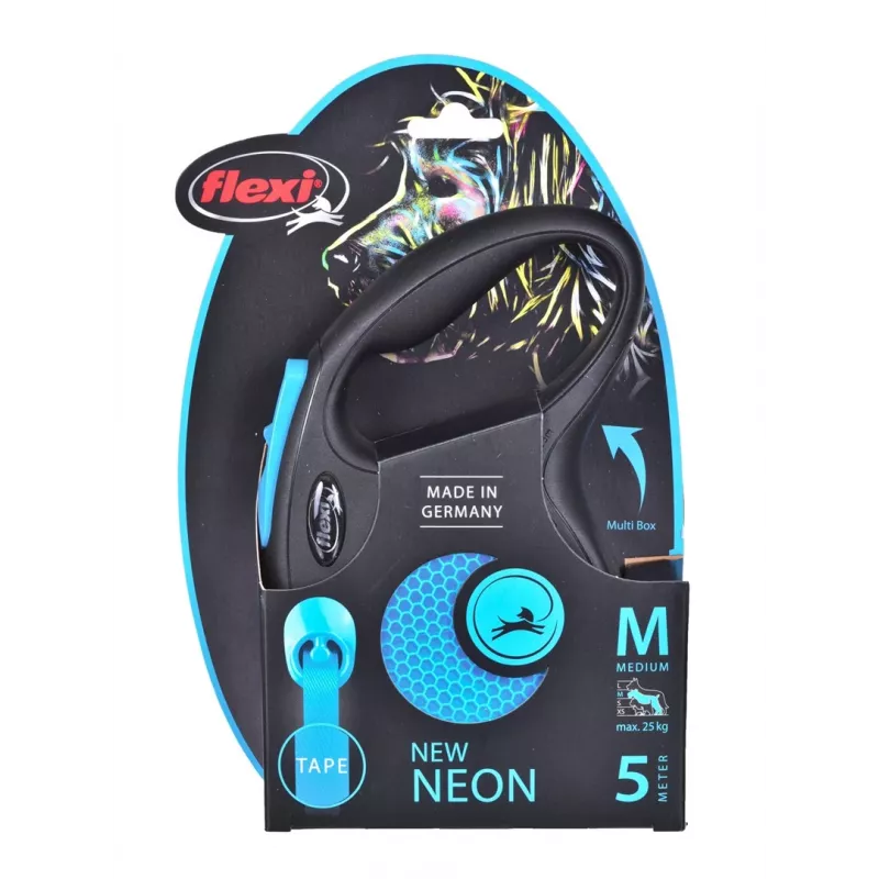 FLEXI New Neon M - smycz automatyczna - 5 m