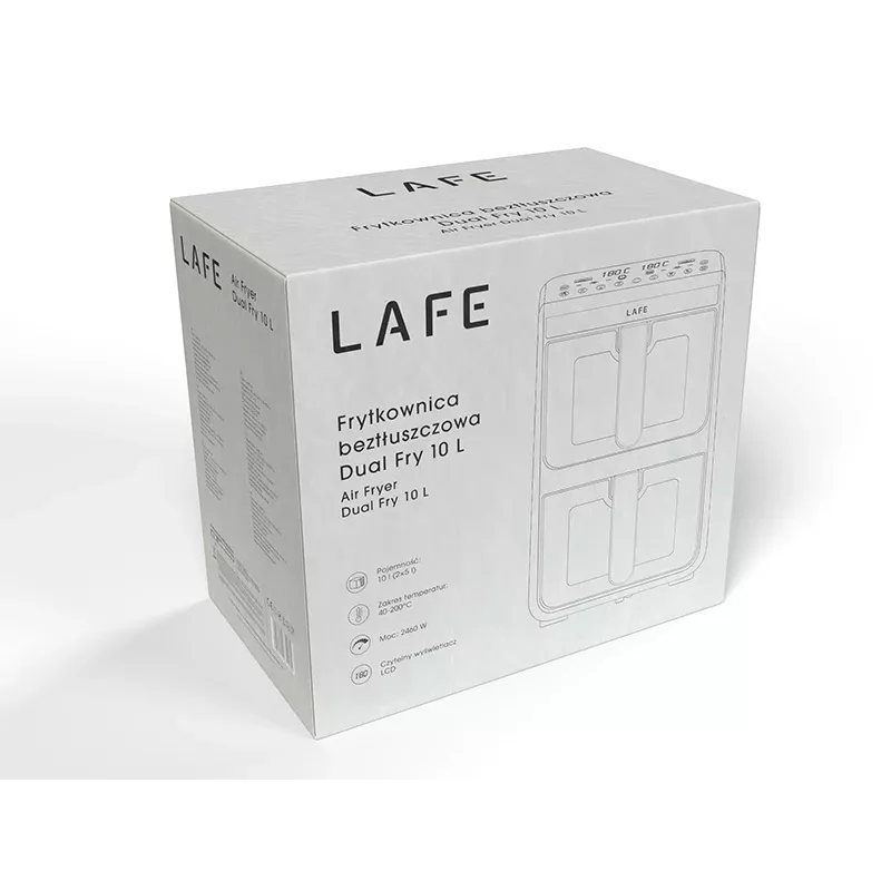 Lafe 47476 Air Fryer Dual Fry 10L