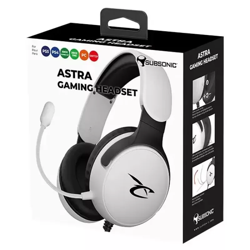 Zestaw słuchawkowy Subsonic Astra Gaming Headset biało-czarny SA5683-1