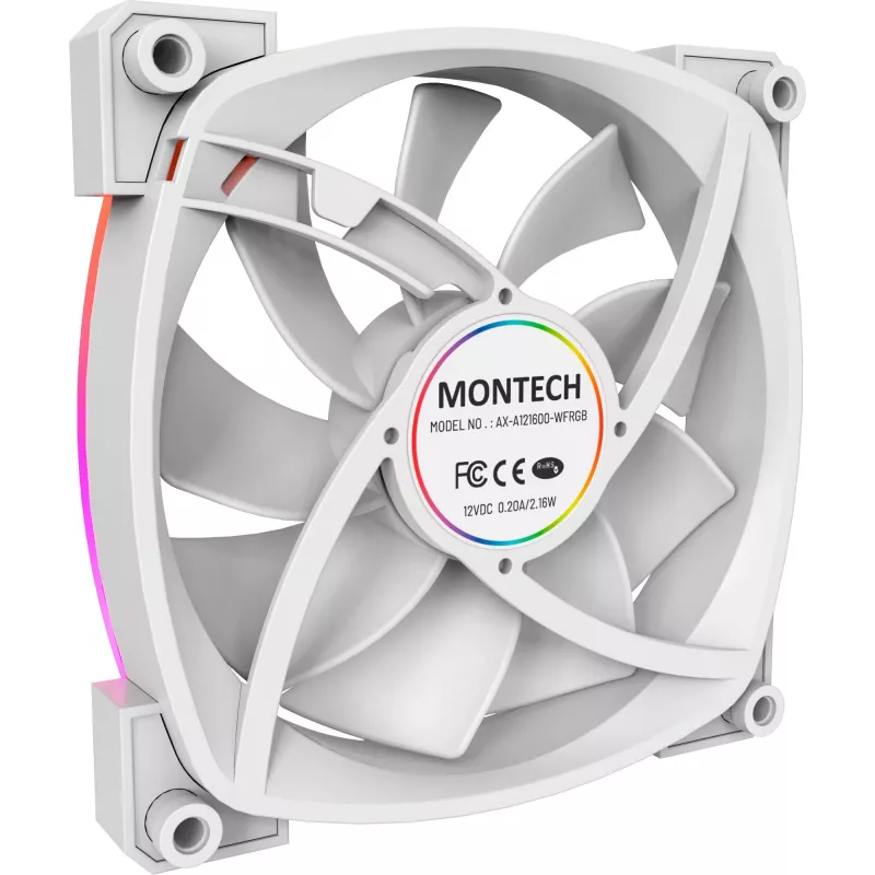 Montech AX120 120 mm PWM ARGB wentylatory do obudowy, 3 szt., biały