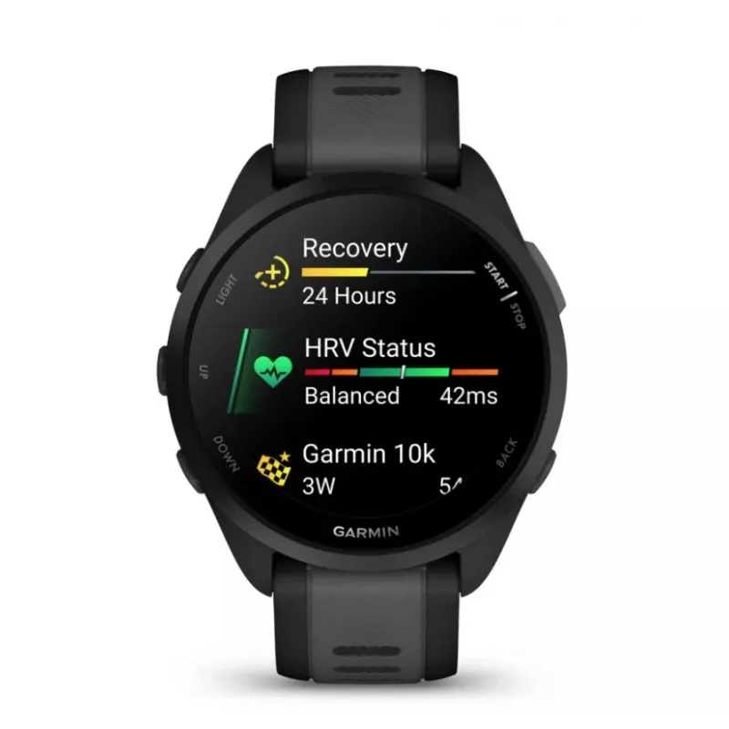 Garmin Forerunner 165 3,05 cm (1.2) AMOLED 43 mm Cyfrowy 390 x 390 pikseli Ekran dotykowy Czarny GPS (satelita)