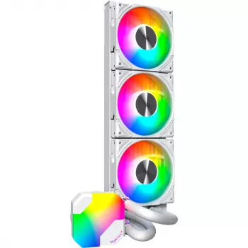 Chłodnica 360 mm Montech HyperFlow ARGB 360 biały — chłodnica cieczowa 360 mm do PC