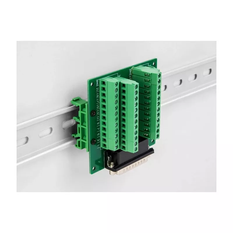 DeLOCK D-Sub HD 44-pinowy żeński do listwy zaciskowej na szynę DIN 84mm x 86mm x 30mm