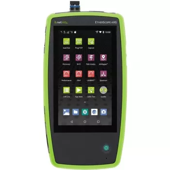 Urządzenie do testowania sieci Fluke Networks EtherScope nXG EXG-300 — trójzakresowe Wi‑Fi (2.4/5/6 GHz), RJ-45, USB-A/C, zasilanie bateryjne, 5‑calowy LCD
