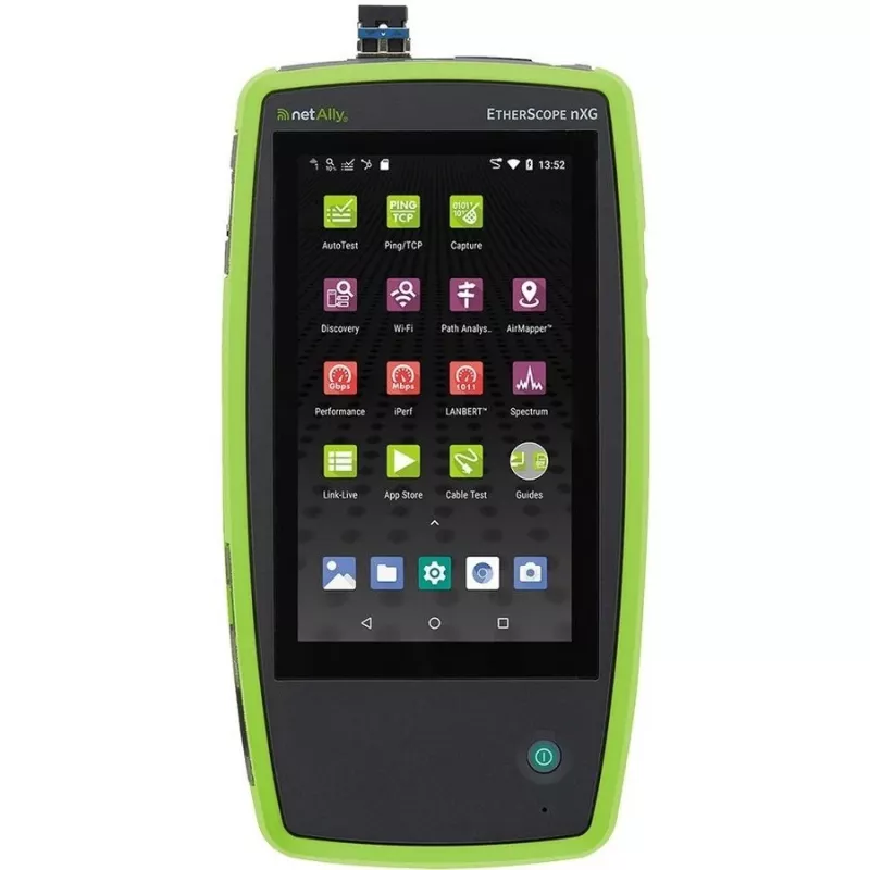 Urządzenie do testowania sieci Fluke Networks EtherScope nXG EXG-300 — trójzakresowe Wi‑Fi (2.4/5/6 GHz), RJ-45, USB-A/C, zasilanie bateryjne, 5‑calowy LCD