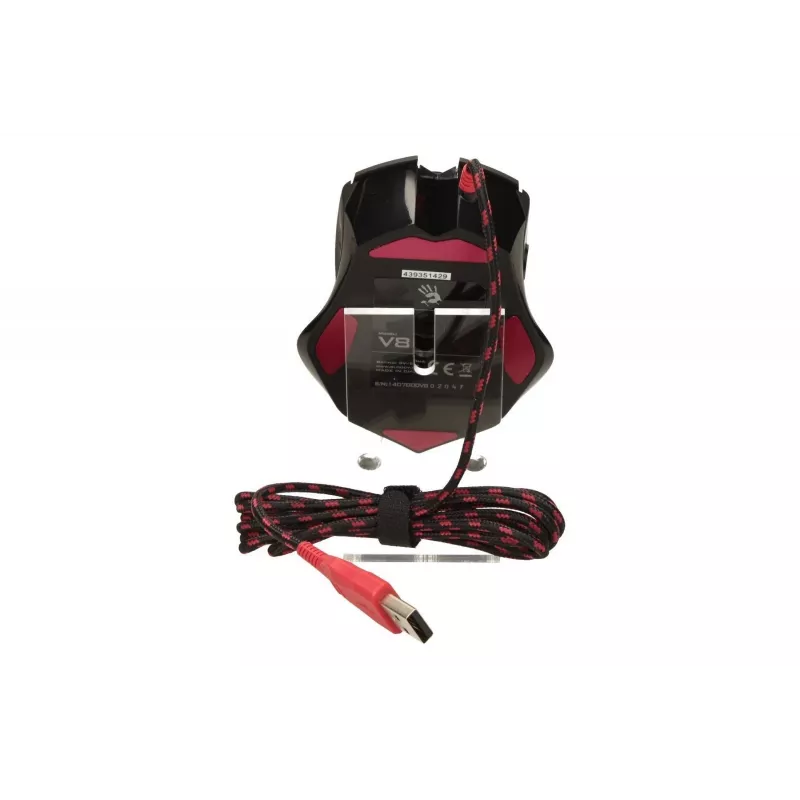 Mysz gamingowa A4Tech Bloody V8m — 3200 DPI, 8 przycisków, optyczna V-Track, USB Type-A, czarna