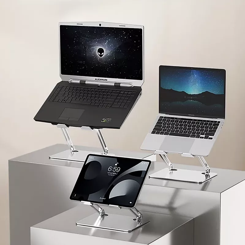 Podstawka pod laptop MEDIA-TECH MT2661 — regulowana wysokość, składana aluminiowa konstrukcja dla notebooków do 17 cali