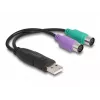 DeLOCK Adapter USB na PS/2 0,17 m 2x 6-pin Mini-DIN USB A