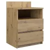 Szafka nocna top e shop M1 ARTISAN, wykończenie dąb, 2 szuflady, 400×320×590 mm