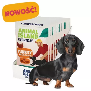 ANIMAL ISLAND filety z indyka w bulionie dla psów 10x150g