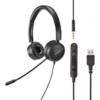 Renkforce RF-HS-360 PC-Headset USB Stereo On Ear Czarny (RF-4737358)