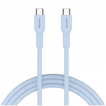 Kabel CANYON OnWire 60CL C-C 60W COLOR Pleciony 1m Jasnoniebieski