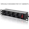 Qoltec Aluminiowa PDU do szafy RACK 10'' | 1U | 16A | 4xFRENCH | 1,8m
