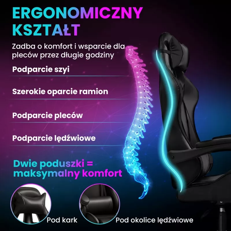 Extralink Gaming | Fotel gamingowy | biurowy, obrotowy, kubełkowy, czarny, G-524