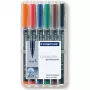 Marker permanentny Staedtler 313 WP6 czarny niebieski brązowy zielony pomarańczowy czerwony