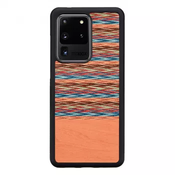 Etui na telefon man and wood do Samsung Galaxy S20 Ultra — brązowa krata z czarnymi wykończeniami