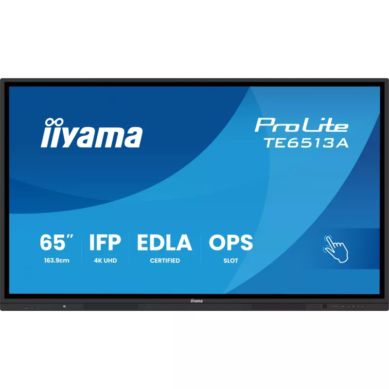 iiyama TE6513A-B1AG Wyświetlacz interaktywny 163,8 cm (64,5 cala) Wi-Fi 500 cd/m² 4K Ultra HD Czarny Ekran dotykowy Wbudowany procesor Android 18/7