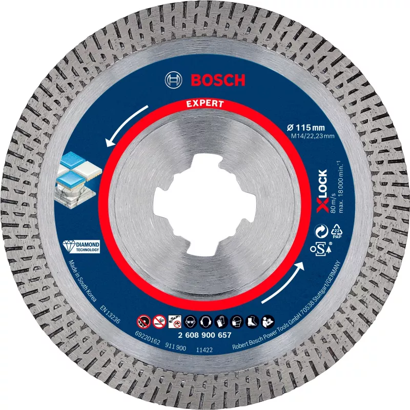 Bosch Expert HardCeramic X-LOCK diamentowa tarcza tnąca, 115 mm, 2608900657