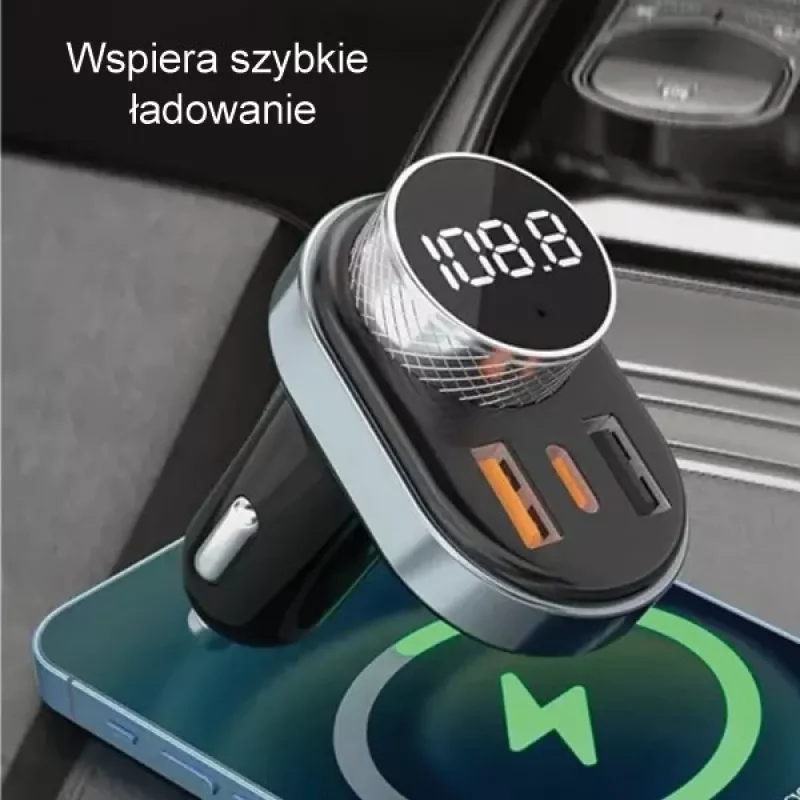 Zestaw głośnomówiący Awei C-843 Bluetooth 5.0 z transmiterem FM, portami USB i USB-C