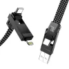 Kabel 4 w 1 BlitzWolf BW-HDC7 — USB-C, Lightning, USB-A, Micro-USB 1,2 m 240 W czarny