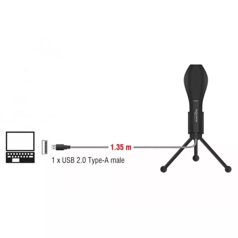 USB Kondensator Mikrofon mit Tischständer - ideal für Gaming, Skypen und Gesang