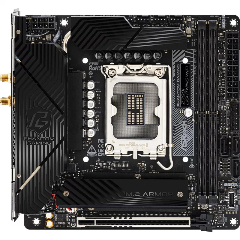 Płyta główna ASRock Z790I LIGHTNING WIFI — Intel Z790, LGA 1700, Mini-ITX, DDR5 do 8600 MHz, 2x DIMM, Wi‑Fi 6E, 2.5Gb LAN, 2x M.2