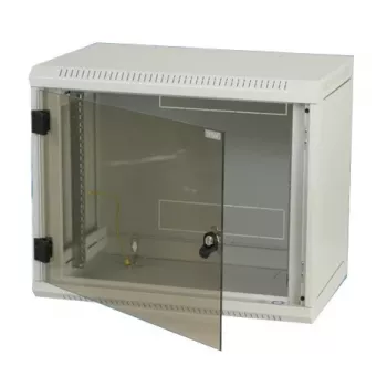 Triton 19 Rack naścienna szafa 18U/500 szklane drzwi obudowa naścienna szara