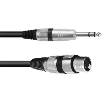 adapter kablowy XLR na jack 6,3 mm Omnitronic 30225180 — 1x XLR (żeński) na 1x jack 6,3 mm, 0,9 m