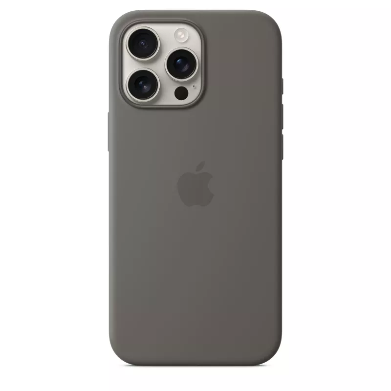 Silikonowe etui z MagSafe dla iPhone 16 Pro Max - Kamienny Szary