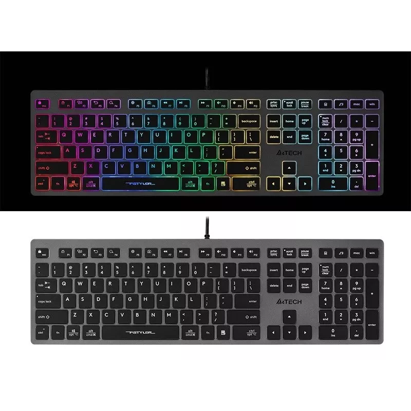 Klawiatura przewodowa A4Tech FSTYLER FX60H z neonowym podświetleniem