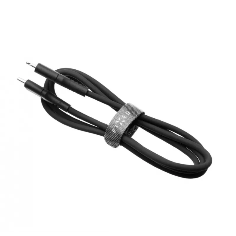 Przewód stały USB-C do Lightning FIXED FIXDLS-CL12-BK 1,2 m, płynny silikon