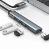 Hub USB QOLTEC 53792, USB-C 3.1 na 4 porty (USB 3.0 x1, USB 2.0 x3)