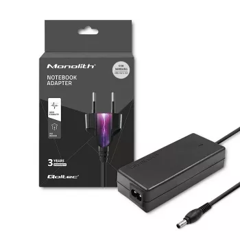 Qoltec 50015.60W Zasilacz do laptopa Samsung | 60W | 19V | 3,15A | 5,5*3,5+pin | +przewód zasilający