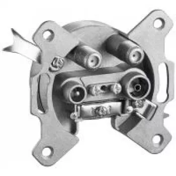 Wentronic Goobay 4-otworowe gniazdo antenowe, 2dB - gniazdo przelotowe lub końcowe, przepust DC (67049)