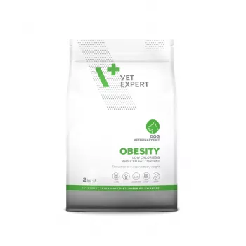 Sucha karma dla psów VETEXPERT Veterinary Diet Obesity 2 kg — kontrola masy ciała dla dorosłych, drób, białko 30%, tłuszcz 6,5%