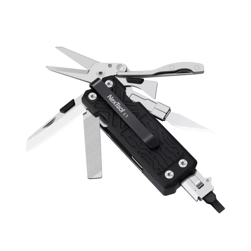 Multitool Nextool E1 10-w-1 kieszonkowy multitool, czarny, składany nóż, 94 g, złożony 7,9 cm