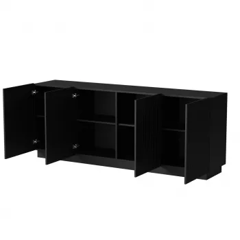 Komoda Cama LIVERTI 2000x420x780 mm, czarna, korpus z płyty wiórowej, 16 mm