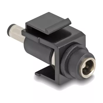 Moduł Keystone DeLOCK DC 5.5 x 2.1 mm żeński na DC 5.5 x 2.5 mm męski czarny