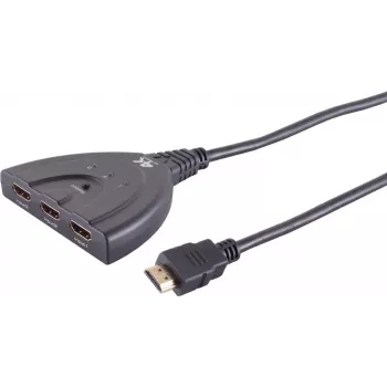 Przełącznik HDMI ShiverPeaks 05-02007 3x1 4K60Hz — 3 wejścia do 1 wyjścia, UHD 3840x2160@60Hz