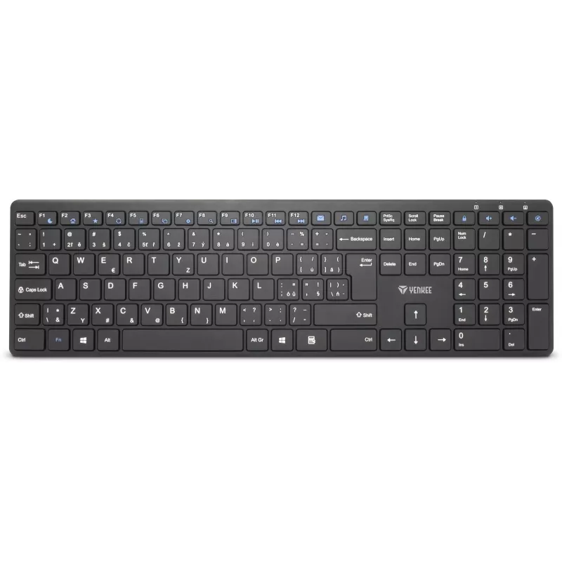 Bezprzewodowy zestaw klawiatura i mysz YENKEE YKB 2008CS — 2,4 GHz USB, kompaktowy układ
