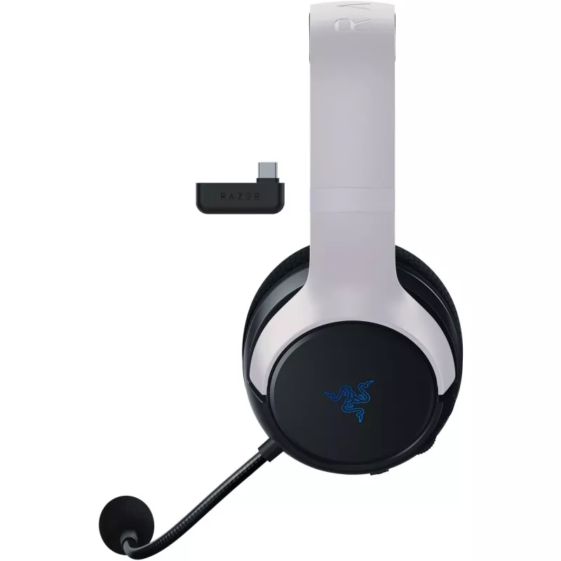 Zestaw słuchawkowy Razer Kaira HyperSpeed, bezprzewodowy, pałąk, gamingowy, USB Type-C, Bluetooth, biały, czarny