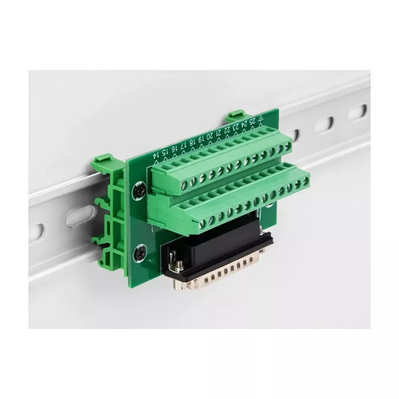 DeLOCK D-Sub 25 pin żeński do listwy zaciskowej na szynę DIN 51mm x 86mm x 30mm
