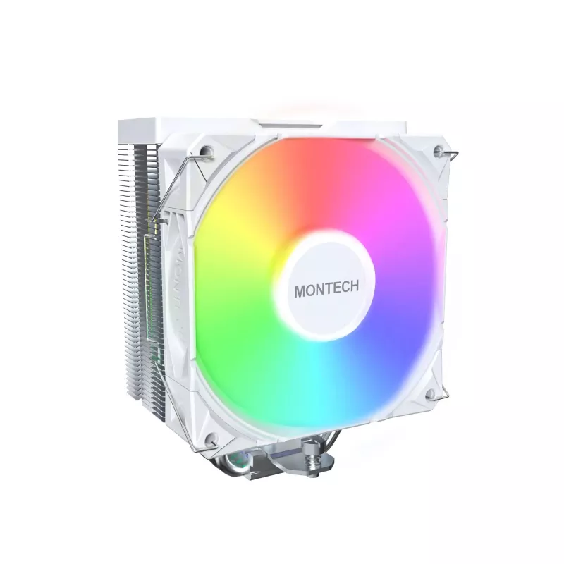 Chłodzenie powietrzne Montech NX400 ARGB 120 mm Biały — 270 W TDP, FDB, 156×74×120 mm